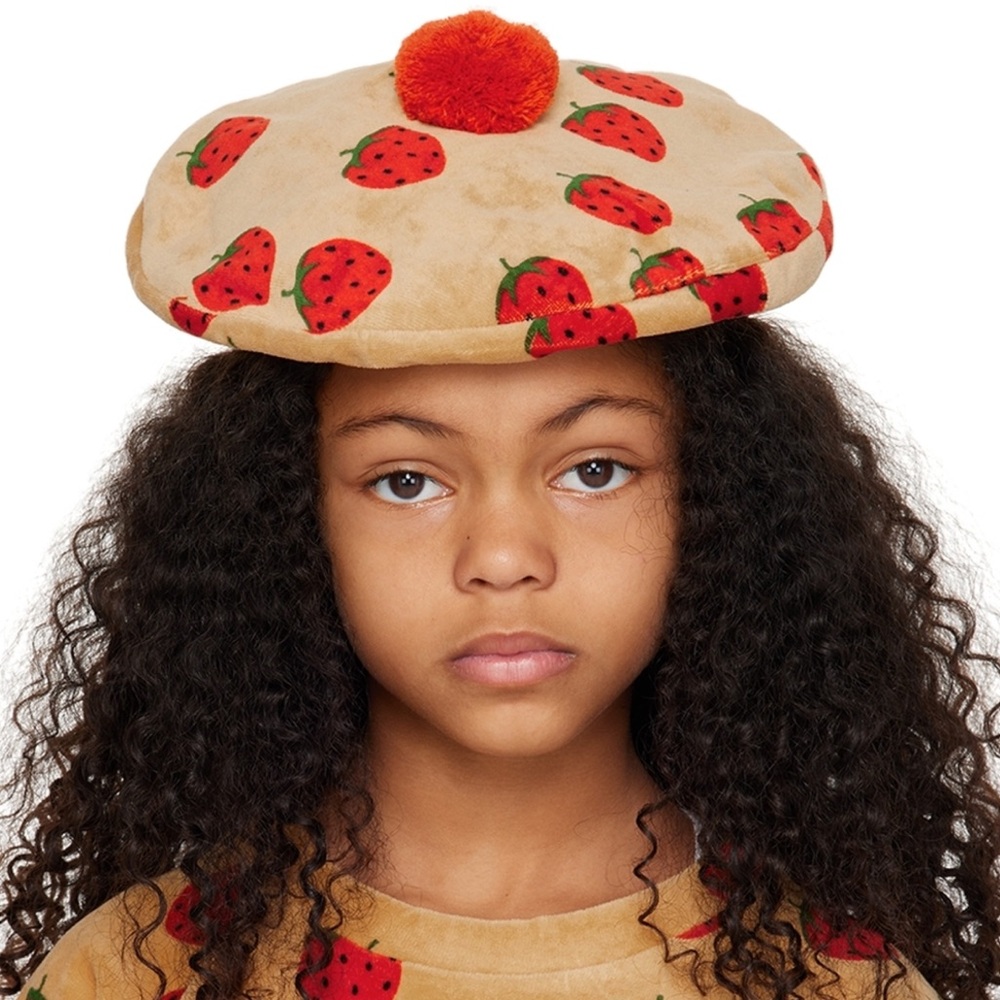 MINI RODINI Strawberry Beret (Size 48/50)